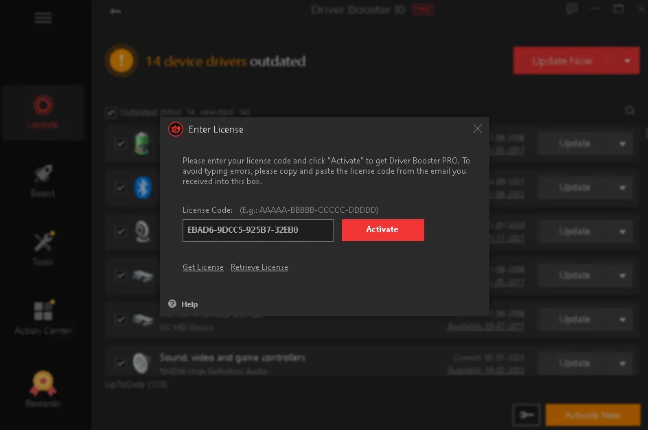 Driver Booster 10 Pro License Key